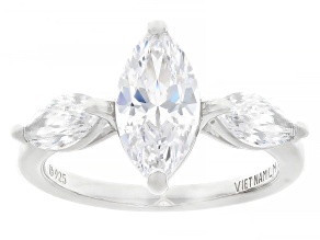 White Cubic Zirconia Platinum Over Silver Perfect Cut Ring 4.35ctw