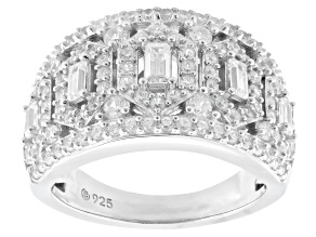 White Cubic Zirconia Platinum Over Sterling Silver Anniversary Band 2.24ctw