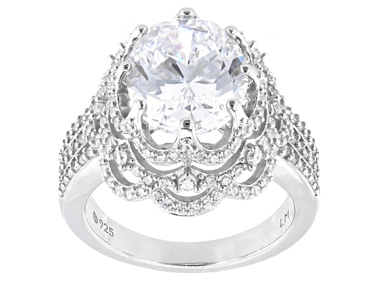 White Cubic Zirconia Platinum Over Sterling Silver Anniversary