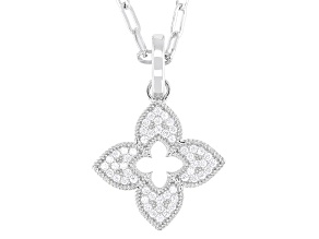 White Cubic Zirconia Platinum Over Silver I Love You Collection Enhancer 0.74ctw