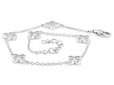 White Cubic Zirconia Platinum Over Sterling Silver Clover Bracelet 2.06ctw