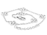 White Cubic Zirconia Platinum Over Sterling Silver Clover Bracelet 2.06ctw