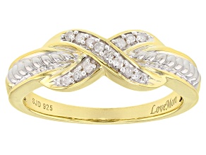 Diamond Rings Jtv White Diamond Accent Rhodium 18k Yellow Gold Over Silver Ring 0 10ctw
