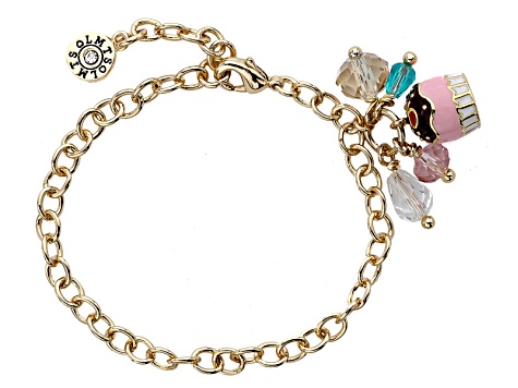Little Miss Twin Stars Multi Color Enamel 14k Yellow Gold Plated Little Miss Twin Stars Multi Color Enamel 14k Yellow Gold Plated Br Child S Cupcake Bracelet