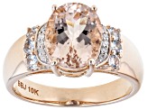 Peach Morganite 10k Rose Gold Ring 2.22ctw