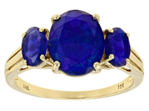 Blue Ethiopian Opal 10k Yellow Gold Ring 1.48ctw - LPA068 - Vimarsana News