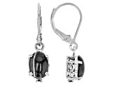 Black Sillimanite Sterling Silver Dangle Earrings .04ctw