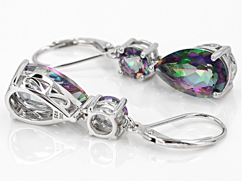 Multicolor Quartz Rhodium Over Sterling Silver Earrings 8.45ctw