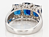 London Blue Topaz Rhodium Over Sterling Silver Ring 3.40ctw
