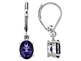 Purple Iolite Rhodium Over Sterling Silver Dangle Earrings 1.68ctw