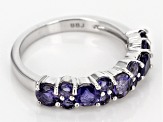 Purple Iolite Rhodium Over Sterling Silver Ring 1.16ctw