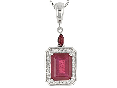 Mahaleo Ruby Sterling Silver Enhancer With Chain 3.45ctw