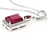 Mahaleo Ruby Sterling Silver Enhancer With Chain 3.45ctw