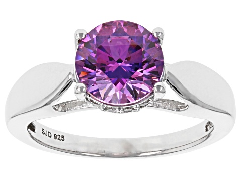 Fancy Purple & White Cubic Zirconia Rhodium Over Sterling Silver Ring 3.51ctw - LXB018B - Vimarsana News