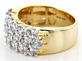 White Cubic Zirconia 18K Yellow Gold Over Sterling Silver Ring 3.94ctw
