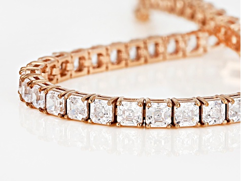 White Zirconia From Swarovski 18k Rose Gold Over Sterling Silver Tennis Bracelet 26 00ctw White Zirconia From Swarovski 18k Rose Gold Over Sterling Silver Tennis Bracelet 26 00ctw