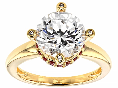 Red and White Cubic Zirconia Rhodium Over Sterling Silver Ring 6.98ctw - LXB050 - Vimarsana News