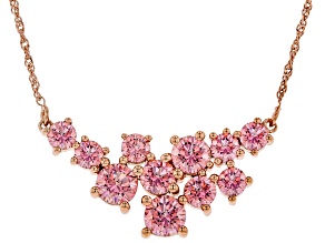 Fancy Pink Cubic Zirconia 18k Rose Gold Over Sterling Silver Necklace 10.95ctw