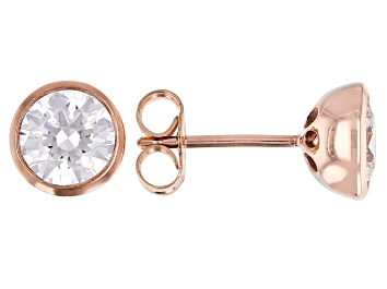 Picture of White Cubic Zirconia 18K Rose Gold Over Sterling Silver Stud Earrings 3.00ctw