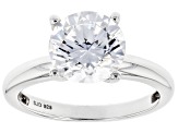 White Cubic Zirconia Platinum Over Sterling Silver Ring 4.81ctw