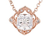 Anniversary Cut Cubic Zirconia From 18k Rose Gold Over Sterling Silver Necklace 1.97ctw