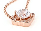 Anniversary Cut Cubic Zirconia From 18k Rose Gold Over Sterling Silver Necklace 1.97ctw