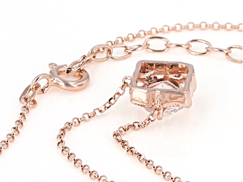Anniversary Cut Cubic Zirconia From 18k Rose Gold Over Sterling Silver Necklace 1.97ctw