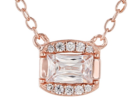 Daniel's Cut Cubic Zirconia From 18k Rose Gold Over Sterling Silver Necklace 0.47ctw