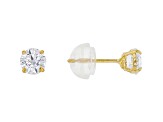 White Cubic Zirconia From 14k Yellow Gold Stud Earrings- Set of 3 6.15ctw