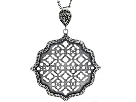Sterling Silver Moroccan Window Screen Design Enhancer With 30" Chain