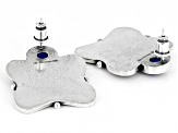 Blue Quartz Doublet Sterling Silver Filigree Stud Earrings