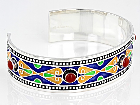 Enamel Sterling Silver Cuff Bracelet