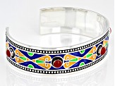 Enamel Sterling Silver Cuff Bracelet
