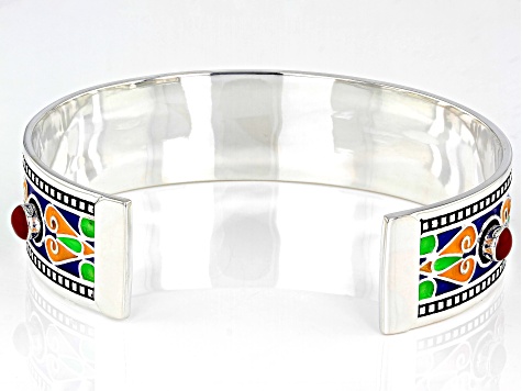 Enamel Sterling Silver Cuff Bracelet