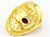 Multi-Color Enamel 18k Gold Over Silver Ring