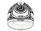 Oxidized Sterling Silver Spiral Ring