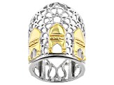 Sterling Silver With 18K Yellow Gold Accents Palace Motif Ring