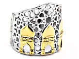 Sterling Silver With 18K Yellow Gold Accents Palace Motif Ring