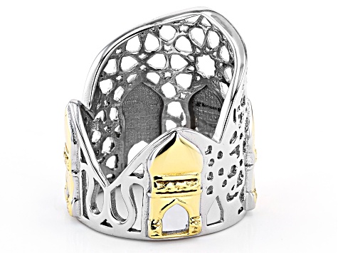 Sterling Silver With 18K Yellow Gold Accents Palace Motif Ring