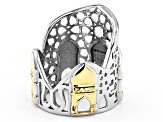 Sterling Silver With 18K Yellow Gold Accents Palace Motif Ring