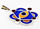 Multi-Color Enamel With Blue Lapis Sterling Silver Evil Eye Enhancer