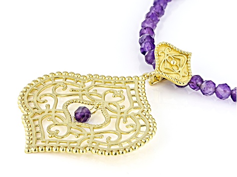 Amethyst 18k Yellow Gold Over Sterling Silver Necklace 0.40ctw