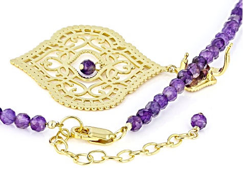 Amethyst 18k Yellow Gold Over Sterling Silver Necklace 0.40ctw