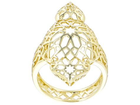 18k Yellow Gold Over Sterling Silver Ring