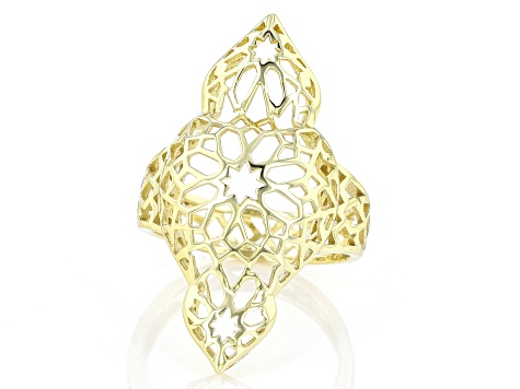 18k Yellow Gold Over Sterling Silver Ring