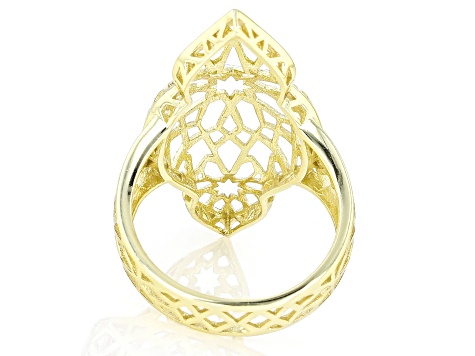 18k Yellow Gold Over Sterling Silver Ring