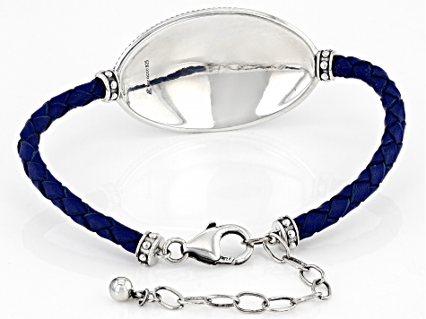 Blue Enamel Desert Rose Sterling Silver Bracelet