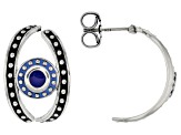 Multi Color Enamel Sterling Silver Evil Eye Earrings