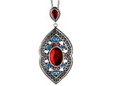 Quartz and Enamel Sterling Silver Enhancer With Chain 0.55ct