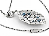 Quartz and Enamel Sterling Silver Enhancer With Chain 0.55ct